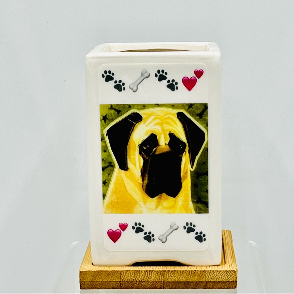 ENGLISH MASTIFF DOG Art Hand Crafted Home Decor Planter Office Organizers Gifts